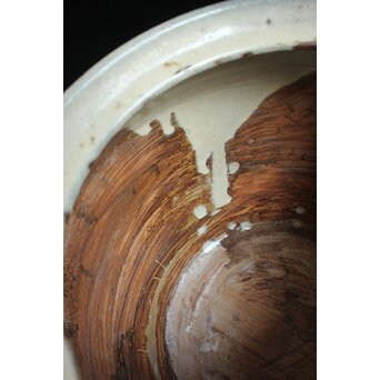 浜田庄司 大作 掛分火鉢 共箱　P446 