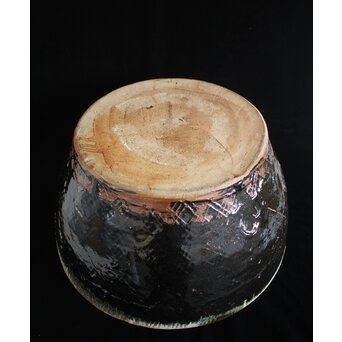 浜田庄司 大作 掛分火鉢 共箱　P446 