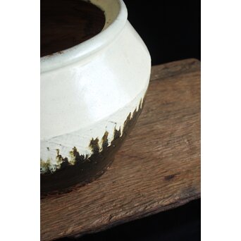 浜田庄司 大作 掛分火鉢 共箱　P446 