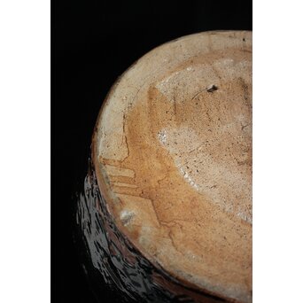 浜田庄司 大作 掛分火鉢 共箱　P446 