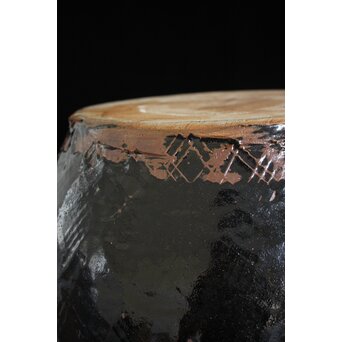 浜田庄司 大作 掛分火鉢 共箱　P446 