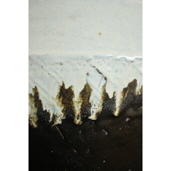 浜田庄司 大作 掛分火鉢 共箱　P446 