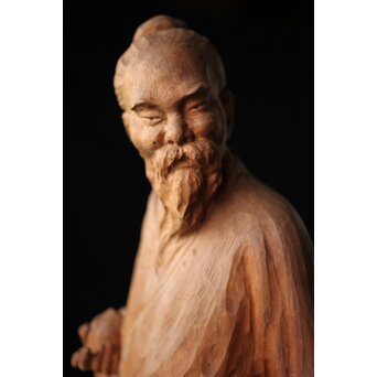 太田南海 桃仙人 木彫像　X438 