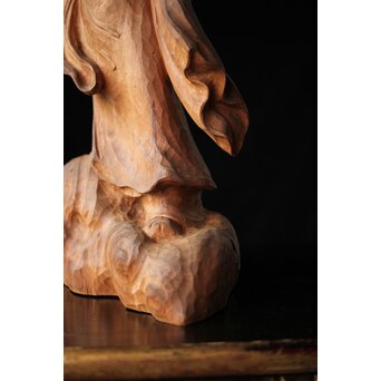 太田南海 桃仙人 木彫像　X438 