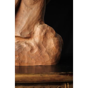 太田南海 桃仙人 木彫像　X438 