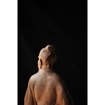 太田南海 桃仙人 木彫像　X438 