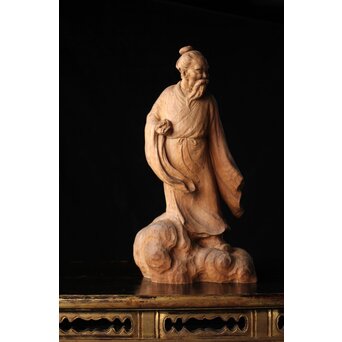 太田南海 桃仙人 木彫像　X438 