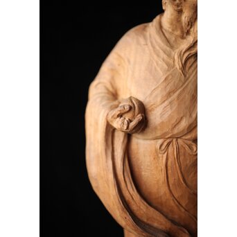 太田南海 桃仙人 木彫像　X438 