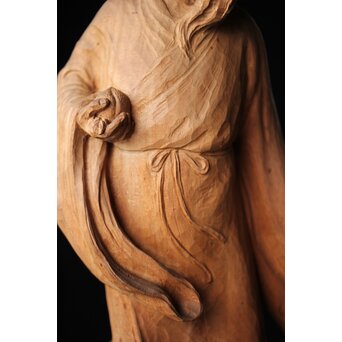 太田南海 桃仙人 木彫像　X438 