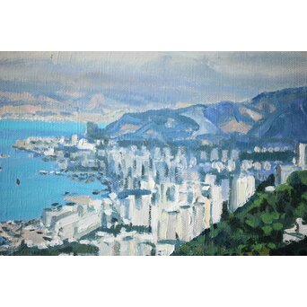 石川滋彦【香港】油彩額装　Z472 