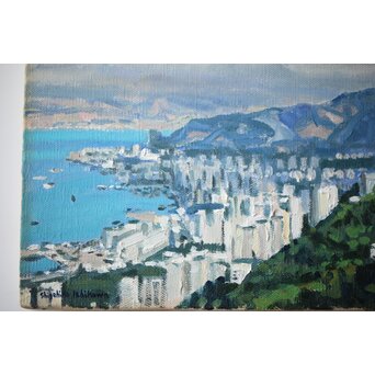 石川滋彦【香港】油彩額装　Z472 