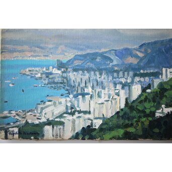 石川滋彦【香港】油彩額装　Z472 