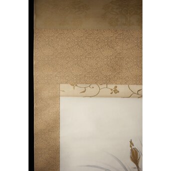 落合朗風【春欄之図】紙本軸装 二重箱　Z473 