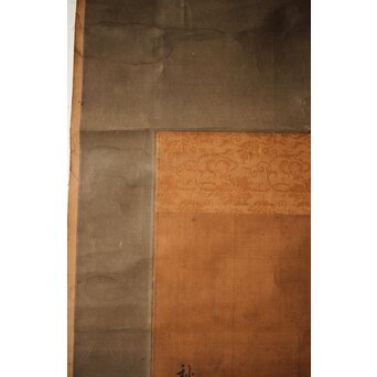 女流画家 桜井雪保 南画風花鳥図 絹本軸装　Z475 