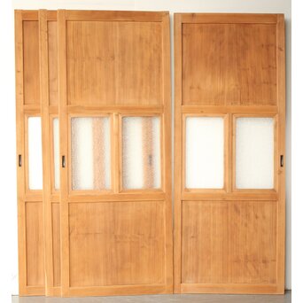 白木 ダイアガラス戸 4枚1組　GD0205