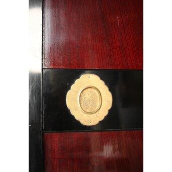 欅一枚板 帯戸 4枚1組　B1060 立派な引手