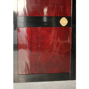 欅一枚板 帯戸 4枚1組　B1060 うち一枚　大きな割れ補修