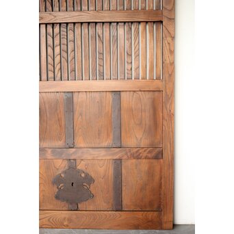 巾着金具 総欅 格子蔵戸　W0137YD 