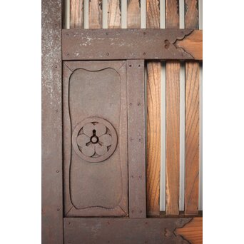 巾着金具 総欅 格子蔵戸　W0137YD 