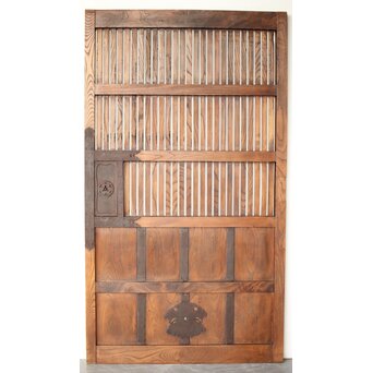 巾着金具 総欅 格子蔵戸　W0137YD