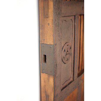 巾着金具 総欅 格子蔵戸　W0137YD 