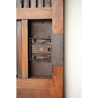 巾着金具 総欅 格子蔵戸　W0137YD 