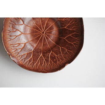 倣 本間琢斎 蓮葉に蛙 茶托 五客　M397 