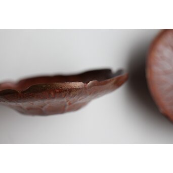 倣 本間琢斎 蓮葉に蛙 茶托 五客　M397 