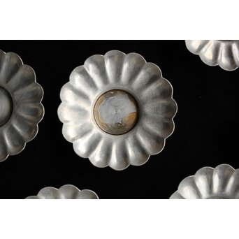 唐物 菊型厚手錫 茶托 20枚　M398 