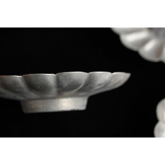 唐物 菊型厚手錫 茶托 20枚　M398 