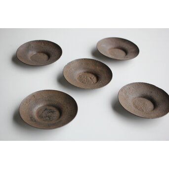 千成堂 鉄打出茶托 5枚1組　M400 