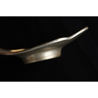 唐物 朱石梅製 魚型真鍮覆輪 錫茶托 6客1組　M401 