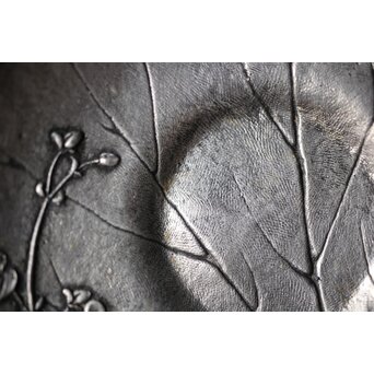 三代 本間琢斎 秋海棠 鋳錫茶托 七客 六代琢斎識箱　M402 