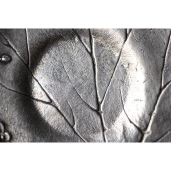 三代 本間琢斎 秋海棠 鋳錫茶托 七客 六代琢斎識箱　M402 