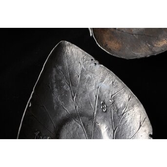 三代 本間琢斎 秋海棠 鋳錫茶托 七客 六代琢斎識箱　M402 