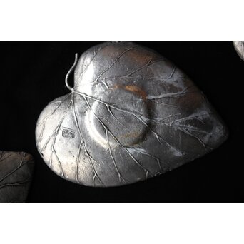 三代 本間琢斎 秋海棠 鋳錫茶托 七客 六代琢斎識箱　M402 