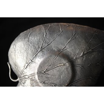 三代 本間琢斎 秋海棠 鋳錫茶托 七客 六代琢斎識箱　M402 