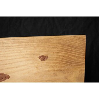 指物師 竹内不山 木地長板雲彫 結界　X439 