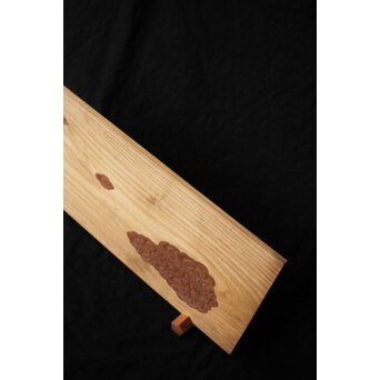 指物師 竹内不山 木地長板雲彫 結界　X439 