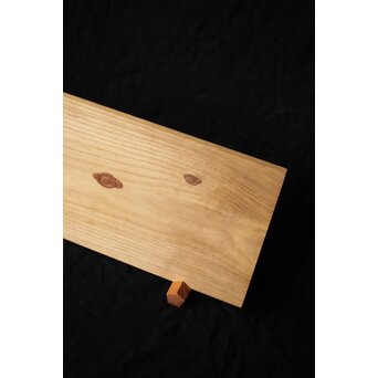 指物師 竹内不山 木地長板雲彫 結界　X439 