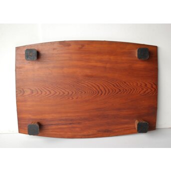 指物師 竹内不山 竹装飾 松一枚板卓　X440 