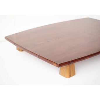 指物師 竹内不山 竹装飾 松一枚板卓　X440 