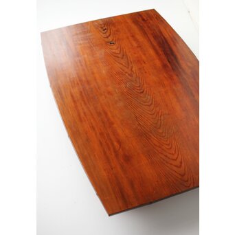 指物師 竹内不山 竹装飾 松一枚板卓　X440 