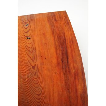 指物師 竹内不山 竹装飾 松一枚板卓　X440 