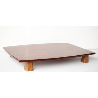 指物師 竹内不山 竹装飾 松一枚板卓　X440 