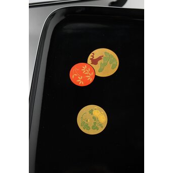 輪島塗 佐藤貞一 五清図蒔絵膳 五客　Q352 