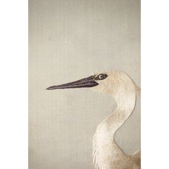 刺繍画 白鷺 軸装　Z478 