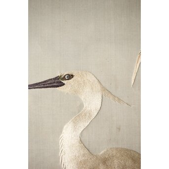刺繍画 白鷺 軸装　Z478 