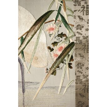 刺繍画 白鷺 軸装　Z478 