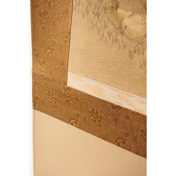 刺繍画 群鶏図 掛軸　Z479 